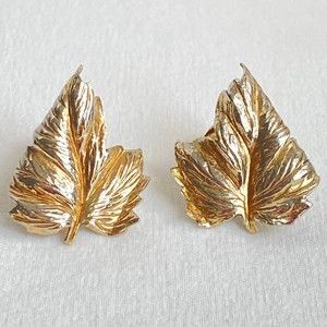 Bartek Leaf Earrings Clip On Silver/Gold Tone